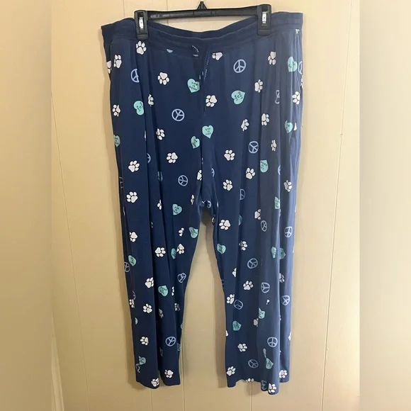 Life is Good Sleep Pants XXL Bundle GUC Comfy Loungewear Cozy Floral Paw Print - Picture 8 of 12